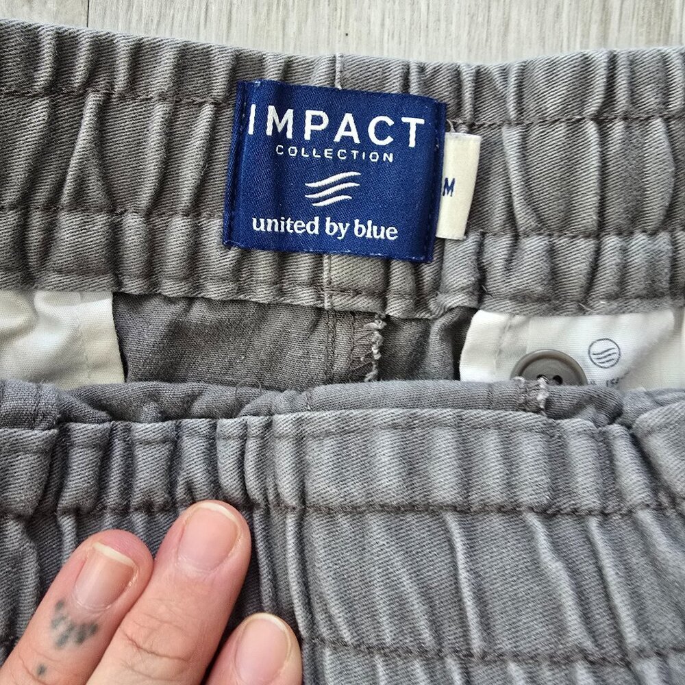 gray canvas casual activewear medium length drawstring shorts | MENS M - Picture 4 of 8